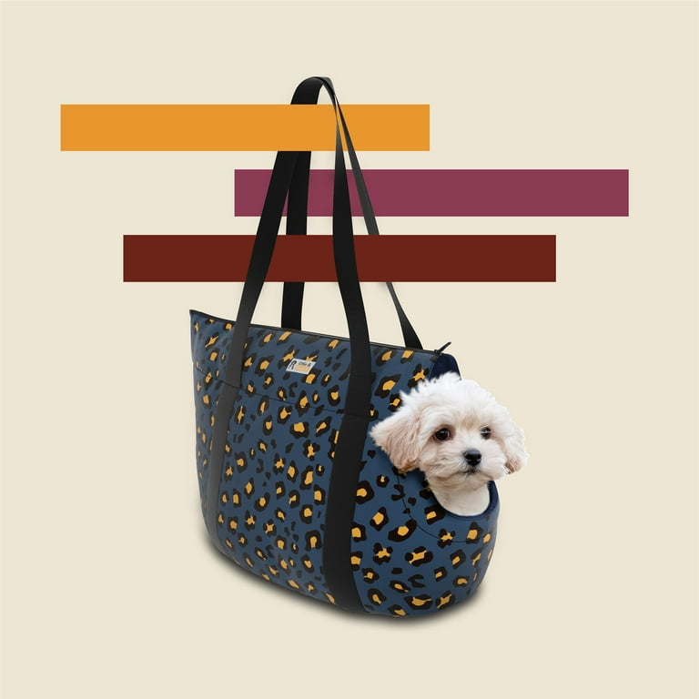 Ollie & Hutch Kaya Pet Carrier Bag for Dogs and Cats, Collapsible Fashion  Handbag, Perfect for Travel, Navy Blue 