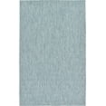 thumbnail image 1 of Unique Loom Solid Collection Casual Transitional Indoor and Outdoor Flatweave Area Rug, 5' x 8', Aquamarine/Light Blue, 1 of 2