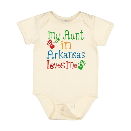 

Inktastic Aunt in Arkansas Loves Me Nephew Gift Baby Boy or Baby Girl Bodysuit