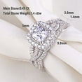 thumbnail image 5 of Newshe Princess Cut Engagement Ring Wedding Ring Set 925 Sterling Silver 1.4Ct White Cz Size 9.5, 5 of 6