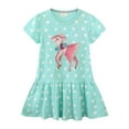 thumbnail image 1 of MIASHUI Robe d'Été à Fleurs pour Fille, Manches Courtes, Boho, Tout-Petit Enfant, Robes Décontractées, Bleu Ciel, 3-4 Ans, 1 of 6