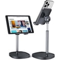 thumbnail image 1 of Cell Phone Stand, Height Angle Adjustable Phone Holer for Desk, Taller Office Desk Accessories iPhone 15 Stand Fits All Mobile Phones, iPhone, Switch, iPads, Tablet 4-10in, 1 of 5