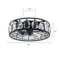 thumbnail image 4 of 18 Inch Caged Semi Flush Mount Indoor Ceiling Fan with Light and Remote Control , Crystal 4-Light 3 Blades Chandelier Fan Ceiling Light Fixture Black, 4 of 8