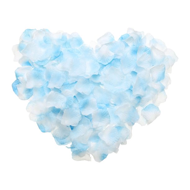 Uxcell 1000 piezas de pétalos de rosa artificiales, pétalos de flores de seda falsos para decoración de bodas, fiestas, propuestas y aniversarios, azul claro