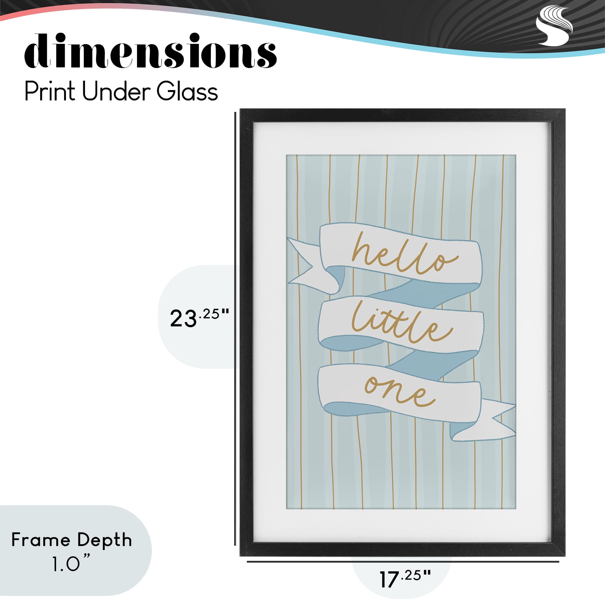 Stupell Industries Blue Hello Little One Black Framed Print Under Glass, design by Amanda Houston