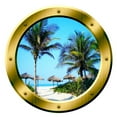 thumbnail image 3 of VWAQ Palm Trees Wall Decal Porthole Beach Scene Window Sticker Wall Art Peel And Stick Decor VWAQ-GP14 (14" Diameter), 3 of 3