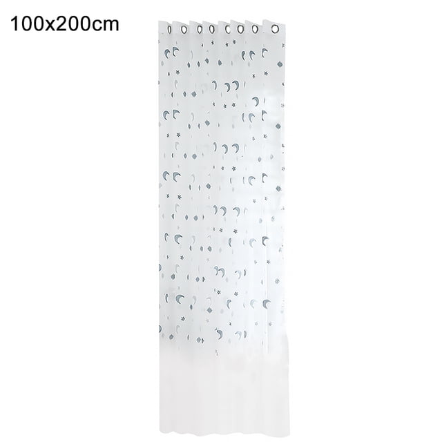 Cortina transparente bordada, cortina de gasa de ventana semi sombreada para balcón, dormitorio, comedor, 100x200cm, azul, 1 pieza AweSitey LF0160-01B