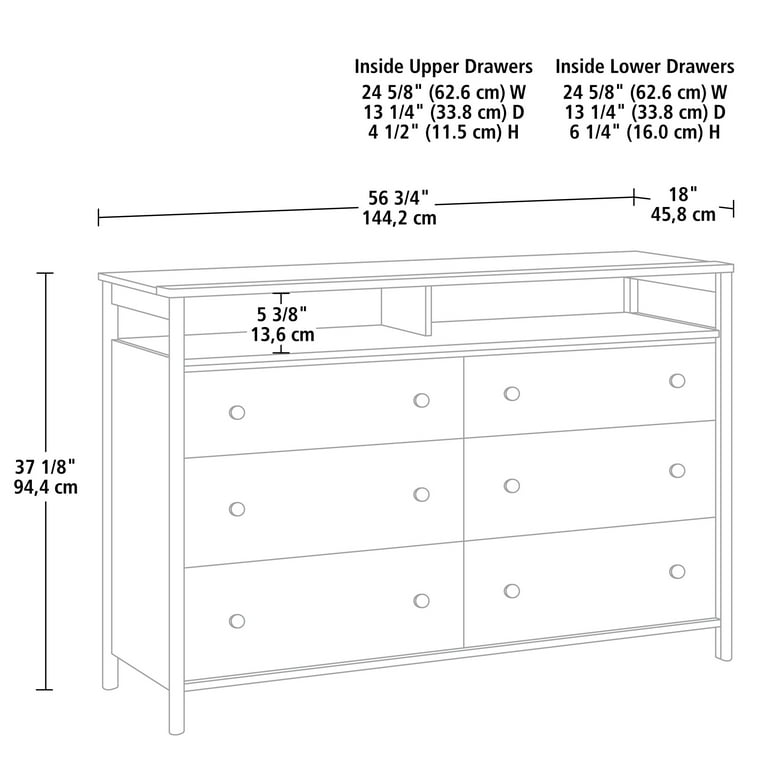 Mainstays Dowel 6 Drawer Dresser, Natural Teak Finish - Walmart.com Mainstays Dowel 6 Drawer Dresser, Natural Teak Finish - Walmart.com