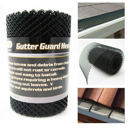 Gutter Guard Mesh 16 Ft X 6In Black Plastic 5