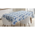thumbnail image 1 of Ambesonne Dinosaur Tablecloth Rectangular Table Cover, Trex Prehistoric Mascot, 60"x84", Violet Blue White, 1 of 3