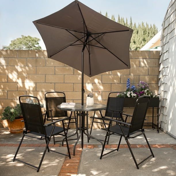 Outdoor Patio Garden Dining Set, How To Put Umbrella In Patio Tablet Holder
