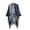 Gray, variant on Idoravan Cardigans for Women Spring Women's Fashion Shawl Plaid Print Cloak Loose Tops Blouse Knitted Sweater Coat