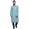 thumbnail image 2 of Atasi Mens Summer Kurta Shirt Printed Long Kurta Cotton Poplin Ethnic Shirt, 2 of 7