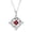 Red, variant on Mystical Birthstone Knot Necklace with Cubic Zirconia Sparkling Wiccan Witchcraft Pendant Jewelry for Women Wife Mom Birthday Anniversary Holiday Gift