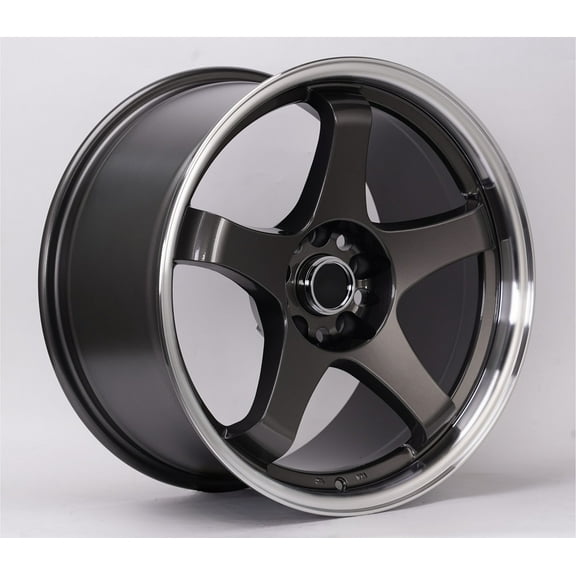 18 X 9.5 Inch Gunmetal Machine Lip Wheels Rim 5x114.3 Wheel ET 20 CB 73.1