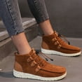 thumbnail image 1 of Qertyioot Bottes Rétro pour Femmes, Chaussures de Sport Vintage pour Femmes à Lacets à Bout Rond en Flocage Espadrilles Décontractées Unies, 1 of 5