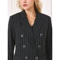 thumbnail image 4 of DARING DIVA Women's Double Breasted Blazer Pinstripe Striped Suit S Black, 4 of 6