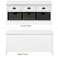 thumbnail image 6 of Storage Bench,Farmhouse Storage Bench with 3 Drawers and 3 Baskets,Solid Wood Stoage Bench Shoe Storage Bench for Entryway Hallway, Living Room, White, 6 of 8
