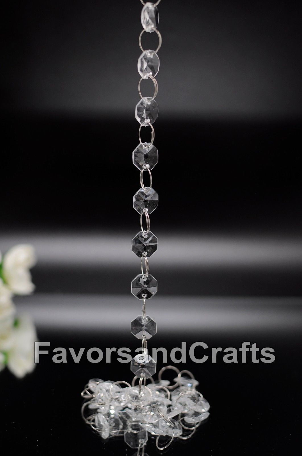 5m Clear Acrylic Crystal Bead Garland Chandelier Hanging Wedding Supplies RS 