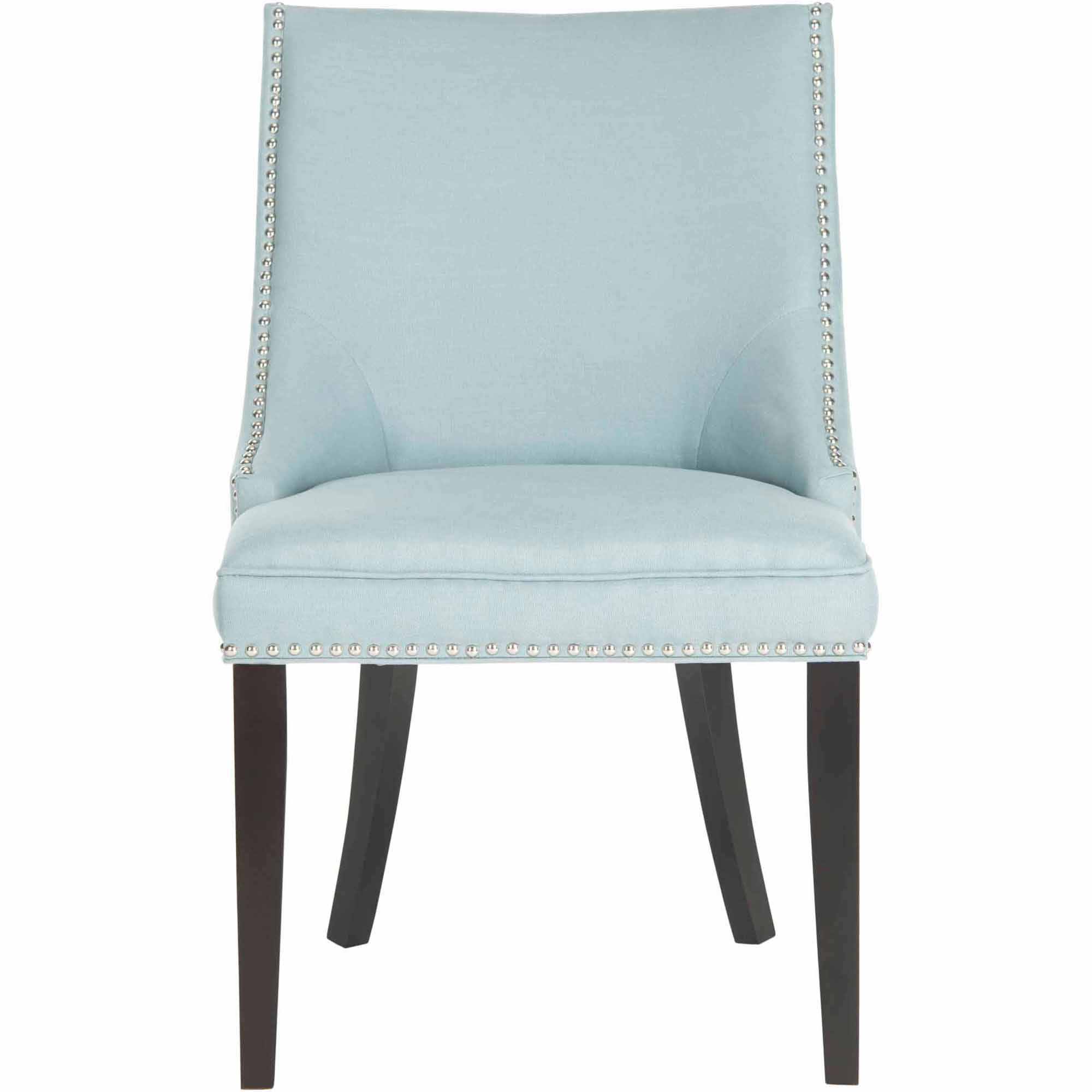 SAFAVIEH Afton 20''H Side Chair, Light Blue/Silver Nail, Set of 2,