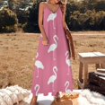 thumbnail image 2 of Flamingo Pattern Sleeveless Dress Woman Fashion Long Dresses Women's Summer Suit Dress Summer 2025 Women, 2 of 7