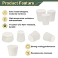 thumbnail image 4 of Tapered Shaped Solid Rubber Stoppers 14mm to 19mm, 14 Pack Lab Rubber Plugs for Sealing, White, 4 of 7