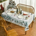 thumbnail image 5 of Sm:)e Christmas Tablecloth 60x104 Inch, Golden Snow Deers Washable Table Cover for Party Picnic Dinner Decor, 5 of 6