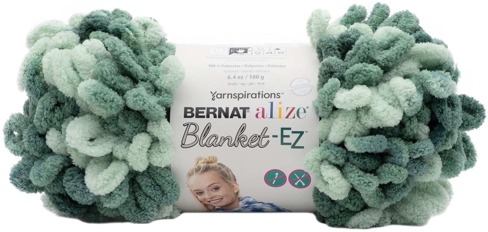 Bernat Alize BlanketEZ YarnHedge Green Variegated