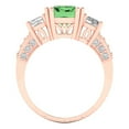 thumbnail image 4 of Three-Stone Engagement Ring for Women - 4.27ct Simulated Green Diamond in 14K Rose Gold Promise Ring, 4 of 6