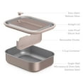 thumbnail image 3 of Bentgo MicroSteel Leak-Proof Lunch Box - Microwave-Safe, Oven-Safe, Bento-Style Container with Removable Divider, Airtight Lid, Sustainable Design, Odor & Stain Resistant (Rose Gold), 3 of 8