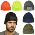 thumbnail image 3 of Big Accessories Patch Beanie, 100% Acrylic Warm Casual Fashion Winter Hat (Grey, One Size), 3 of 5