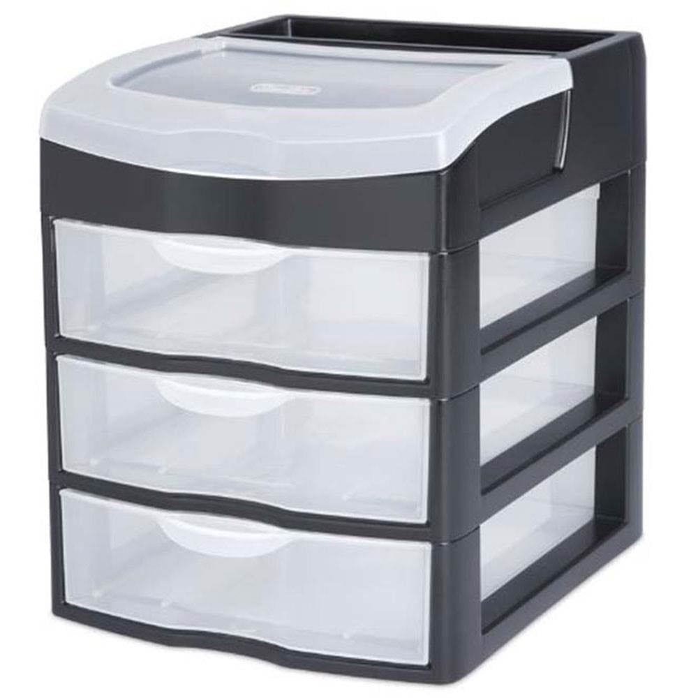 Sterilite 3 Drawer Slide Out Table Desktop Storage Unit, Clear Black (8 Pack) Walmart Canada