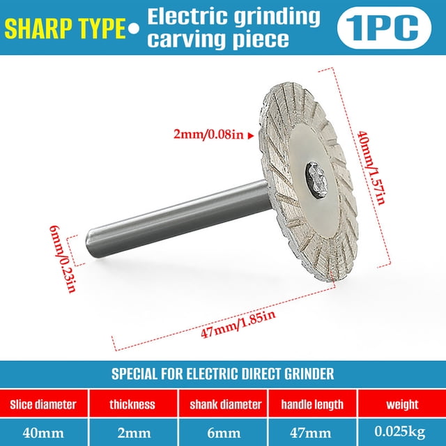 10Pcs 40Mm Corrugated Carving Piece, Vacemry Corrugated Carving Grinding Disc With Handle, 40mm Metal Carving Piece For Stone Granite Concrete Tile, Rotary Tool Accessory For DIY Craft Sculpture Wood