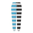 thumbnail image 4 of biudgviw Lounge Sweatpants for Women High Elastic Waisted Comfy Trousers with Pockets Fashion Striped Patchwork Pants, 4 of 5