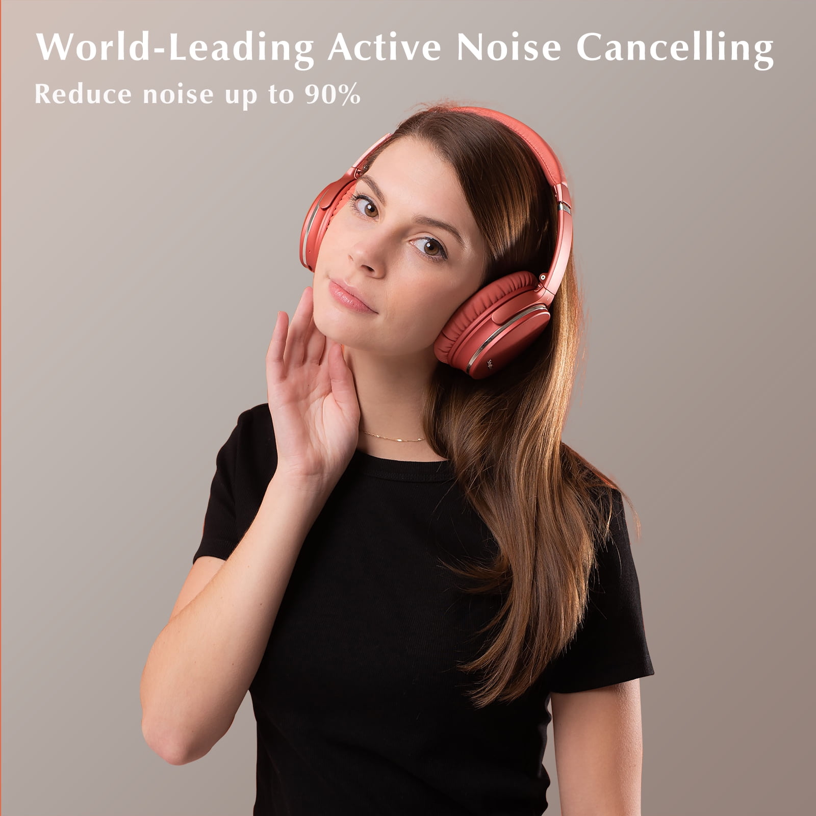 Srhythm NiceComfort 35 Active Noise Cancelling Headphones, Wireless Bluetooth 5.3, 50 Hours Playtime, Fast Charging, over-Ear Design