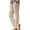 Beige, variant on Wlynlyn Summer Pants for Women Elastic Waist Crop Pants Plus Size Straight Leg Pants Casual Solid Trousers with Pockets