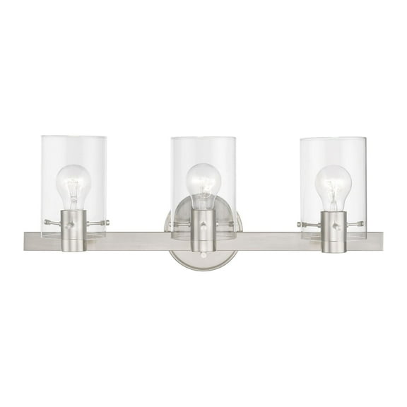 17233-91 Livex Lighting Munich - 3 Light Bath Vanity In Contemporary Style-8.5 Inches Tall and 22.5 Inches Wide-Brushed Nickel Finish