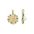 thumbnail image 3 of 1.50 Carat (Ctw) London Blue Topaz Flower Pearl Pendant Necklace in 14K Yellow Gold with Chain, 3 of 4