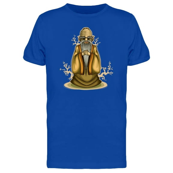 Ancient Chinese Monk Cartoon T-Shirt Men -Image by Shutterstock, Male 4X-Large