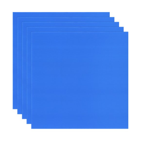 Uxcell 5-Pack Corrugated Plastic Sheets, 16 Inch x 16 Inch Waterproof Blank Corrugated Poster Board Yard Signs [3mm Thick, Blue]