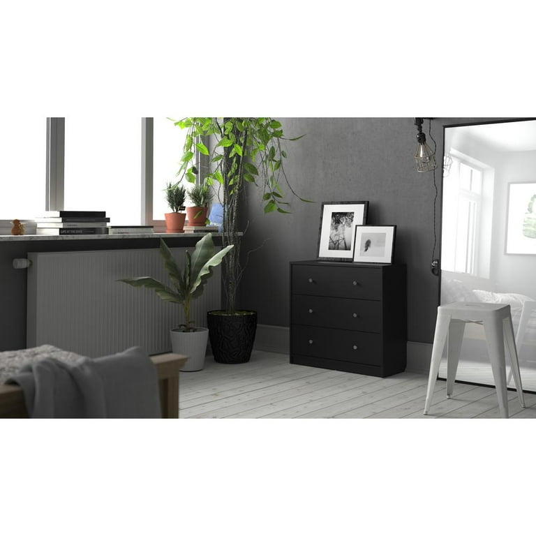 Tvilum Studio 3 Drawer Dresser for Adults, Black - Walmart.com