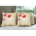 thumbnail image 6 of Ambesonne Floral Throw Pillow Cover 4 Pack, Red Flowers Nature, 24", Sand Brown Red Pink, 6 of 7