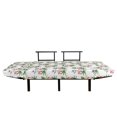 thumbnail image 3 of Palm Tree Futon Couch, Tropical Island Inspired Pattern with Flamingo Birds Hibiscus Flowers Watercolors, Daybed with Metal Frame Upholstered Sofa for Living Dorm, Loveseat, Multicolor, by Ambesonne, 3 of 4