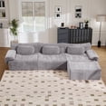 thumbnail image 3 of Muumblus Modular Sectional Sofa with Movable Ottoman, Oversized L-Shaped Cloud Sofa with Chaise, Boneless Deep Seat Living Room Couch, Gray Chenille, 3 of 12