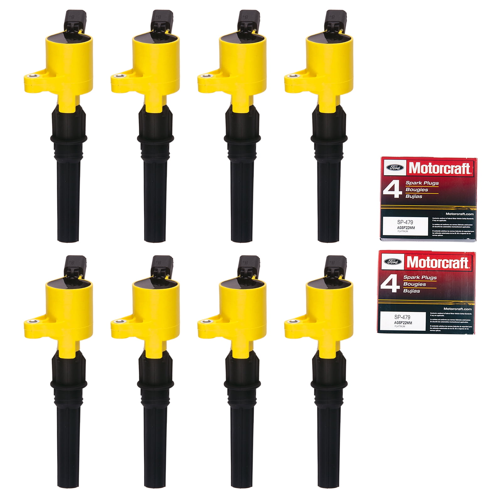 Set of 8 Ignition Coil DG508 & Motorcraft Spark Plug SP479 for Ford F