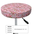 thumbnail image 4 of Round Bar Stool Seat Covers, pink berry blossom flowers Floral Elastic Round Chair Cover Stool Seat Slipcover Bar Stool Cushions Round Pad for 12-14 inch, 4 of 7