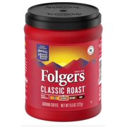 Folgers Classic Roast Ground Coffee, 9.6 Ounce (Pack Of 6) Packaging May Vary