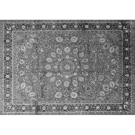 Ahgly Company Indoor Rectangle Medallion Gray Traditional Area Rugs, 8' x 12'