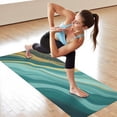 thumbnail image 6 of Teal Gold Marble Pattern Hot Yoga Mat Towel Non Slip for Hot Yoga - Quick-Drying Yoga Mat Cover with 4 Corner Pockets with Travel Bag - Hot Yoga Towel Non Slip Grip Moisture Wicking Sweat 70"x26", 6 of 6