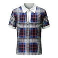 thumbnail image 4 of Floenr Mens T Shirts,Mens Colorblock Stitching Lapel Button Up Short Sleeve Shirts, 4 of 5